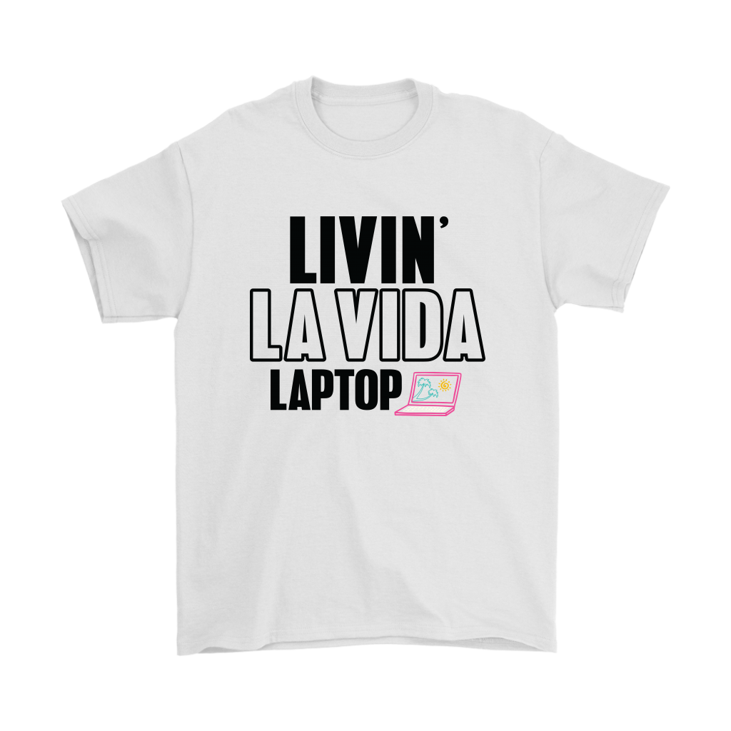 Livin' La Vida Laptop - Men's T-Shirt (white)
