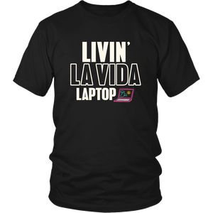 Livin' La Vida Laptop - Men's T-shirt (black)