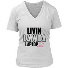 Load image into Gallery viewer, Livin&#39; La Vida Laptop - Women&#39;s T-shirt (white)