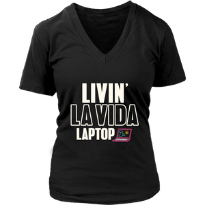 Livin' La Vida Laptop - Women's T-Shirt (black)