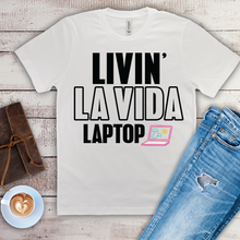 Load image into Gallery viewer, Livin&#39; La Vida Laptop - Men&#39;s T-Shirt (white)